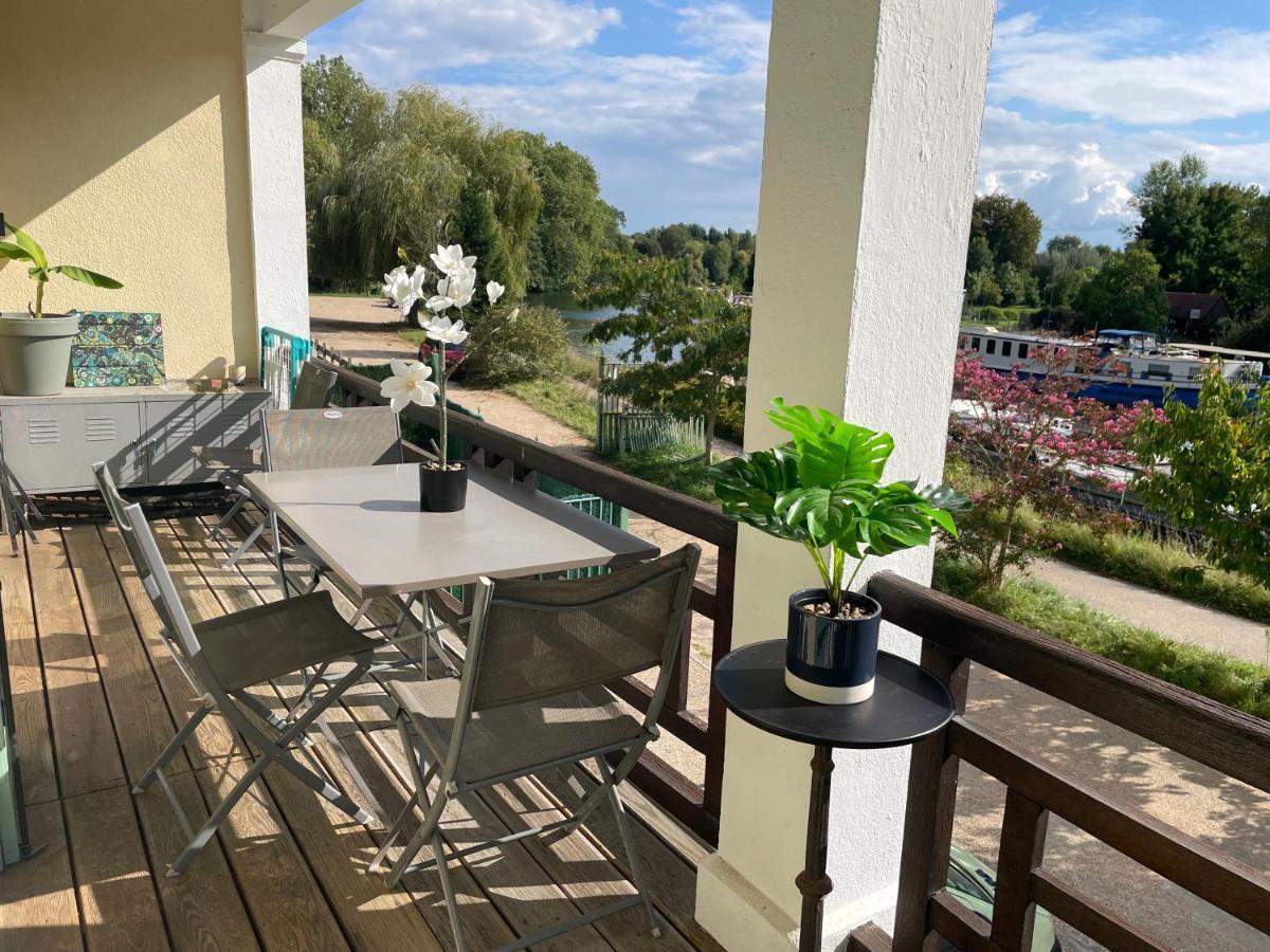 T3-Balcon Plein Sud-Acces Direct Au Bord Du Loing Apartment Moret-sur-Loing Ngoại thất bức ảnh