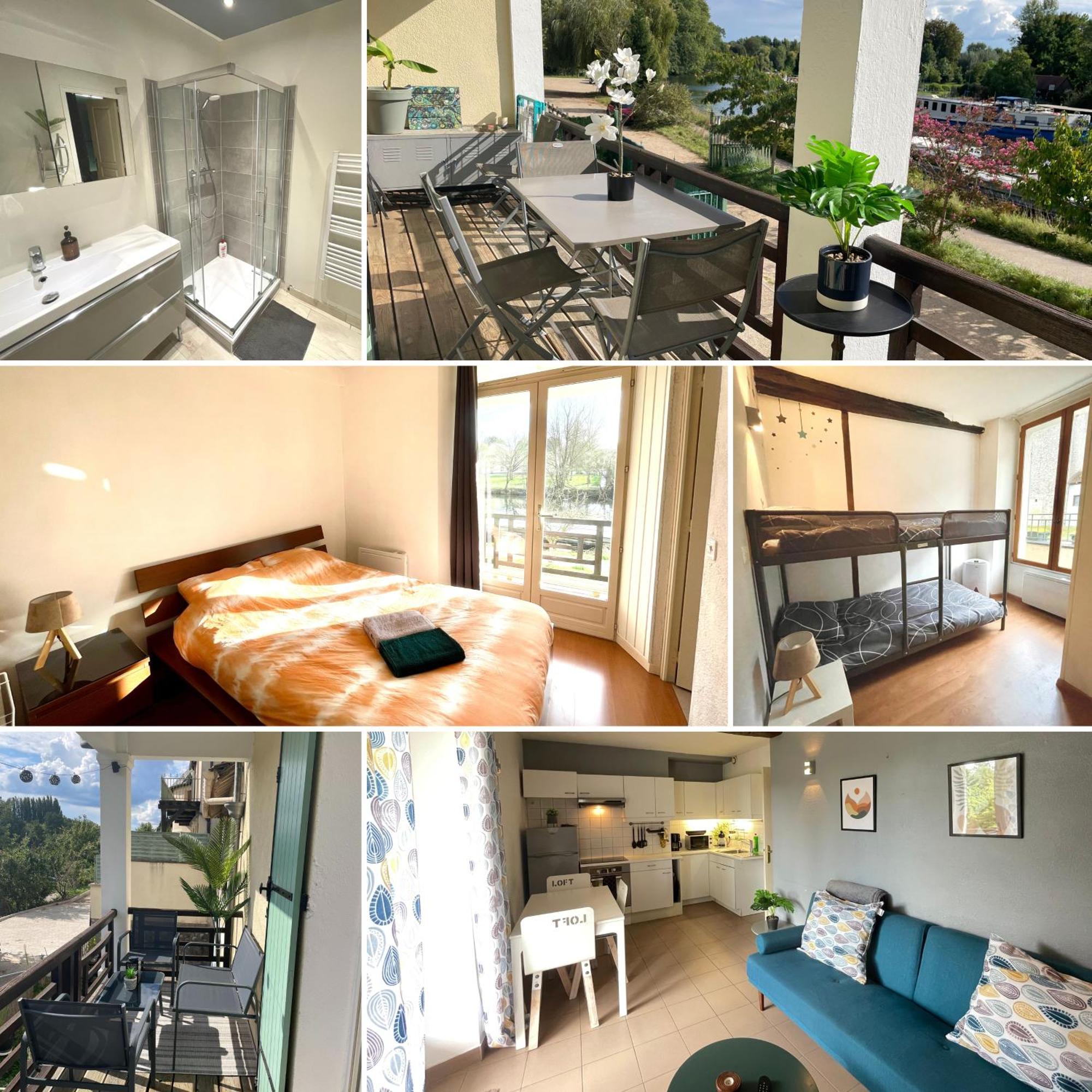 T3-Balcon Plein Sud-Acces Direct Au Bord Du Loing Apartment Moret-sur-Loing Ngoại thất bức ảnh